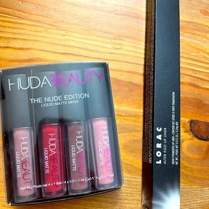 Huda Beauty Liquid mini mattes/ Lorac lip liner